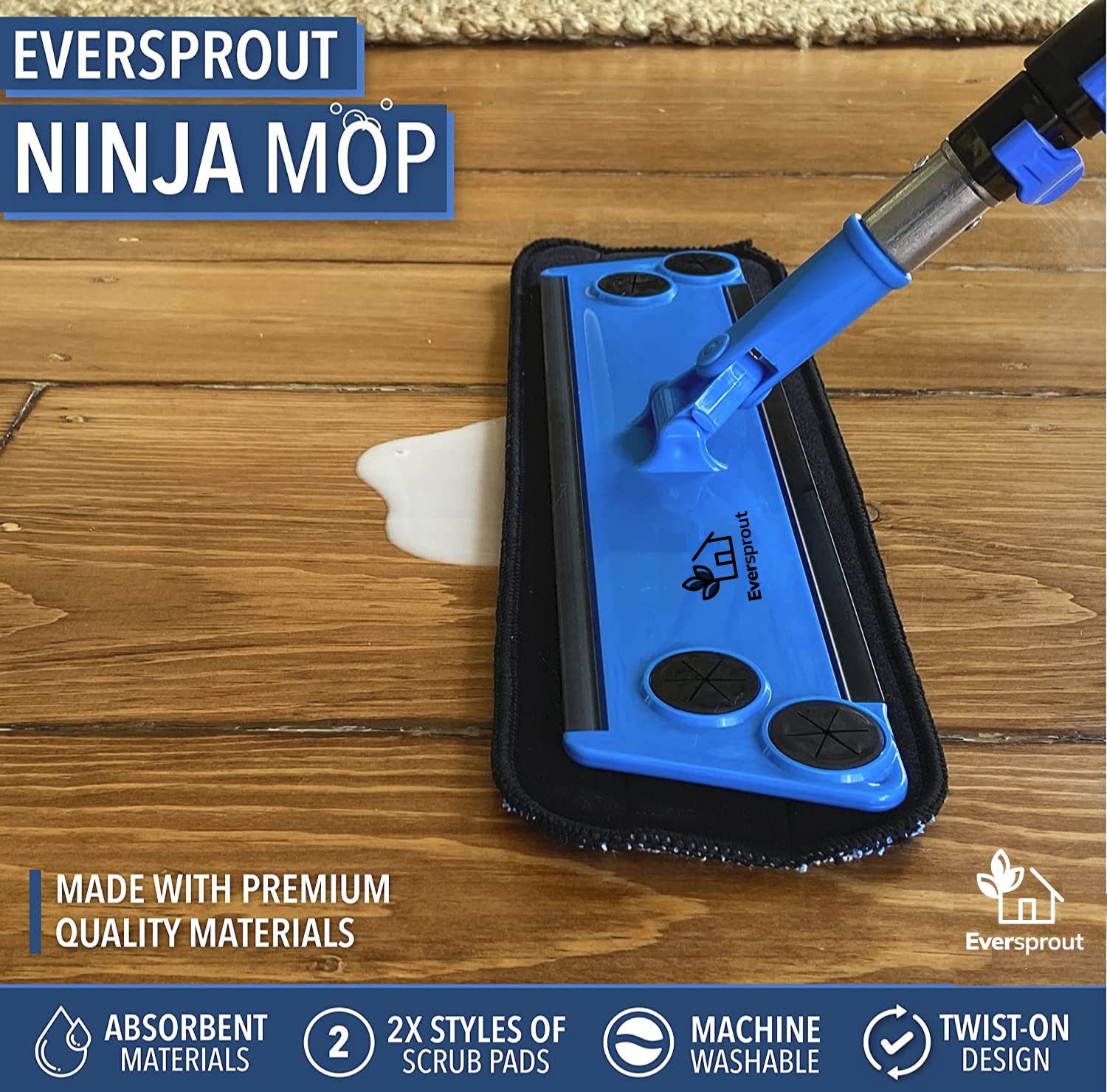Amazon.com: EVERSPROUT Never-Streak Ninja Floor Cleaning Mop Head